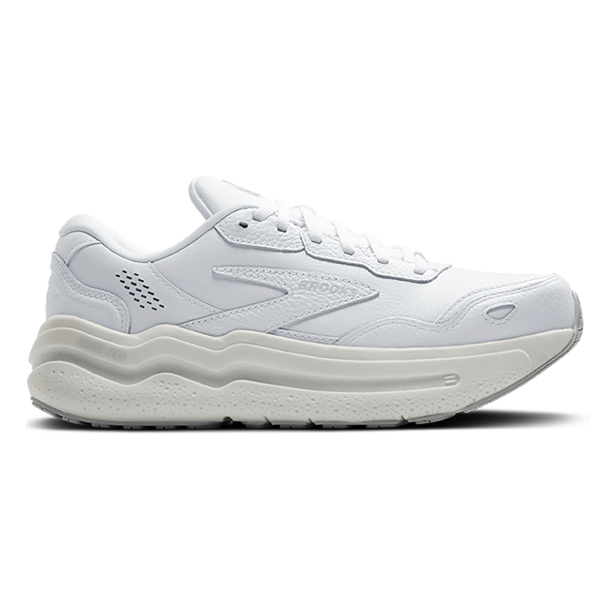 Brooks Ghost Max Leather — Black - Black — Size D — Width 8 — Front View