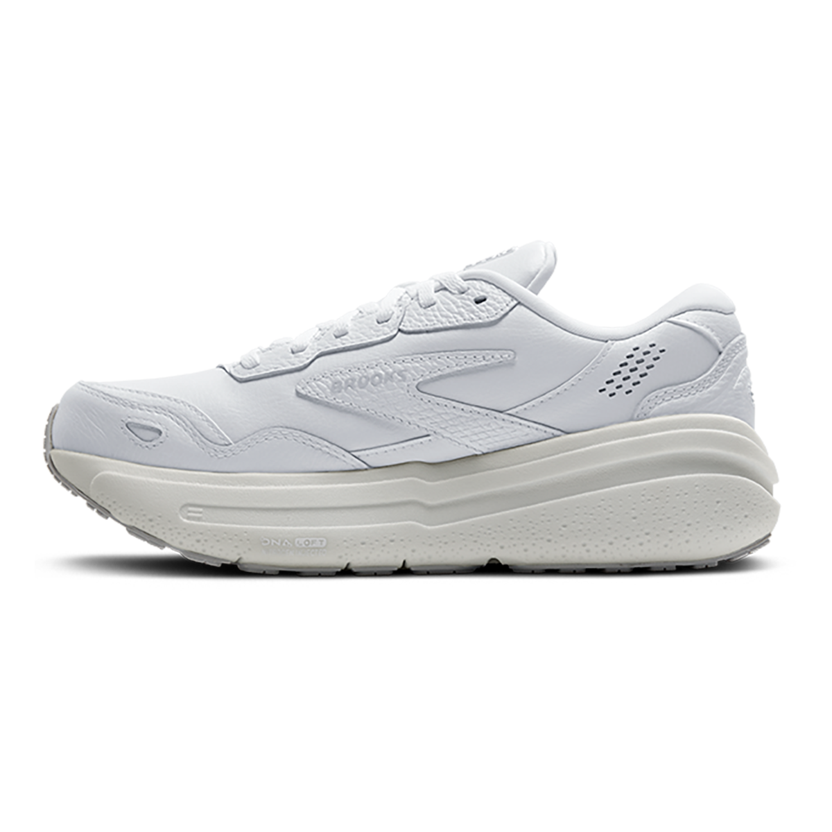 Brooks Ghost Max Leather — Black - Black — Size D — Width 8 — Side View