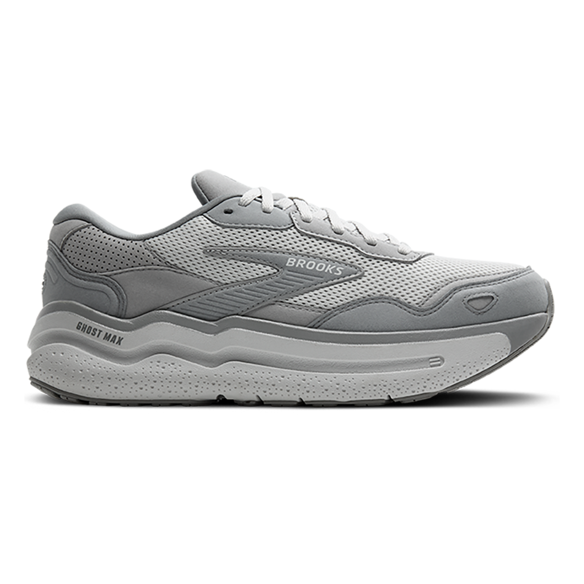 Brooks Ghost Max SE — London Fog - Green Haze - Coconut — Size D — Width 8.5 — Detail View