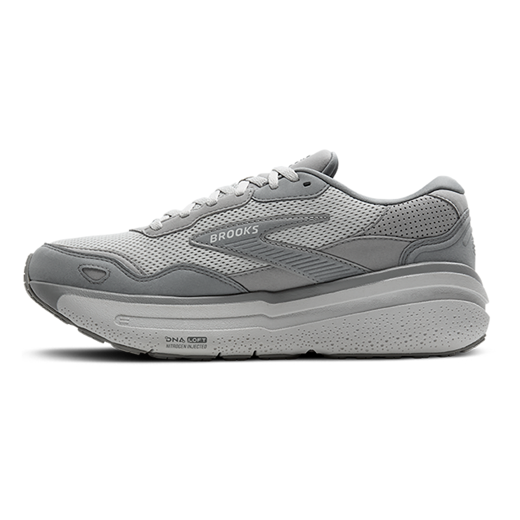 Brooks Ghost Max SE — London Fog - Green Haze - Coconut — Size D — Width 8.5 — Lifestyle View