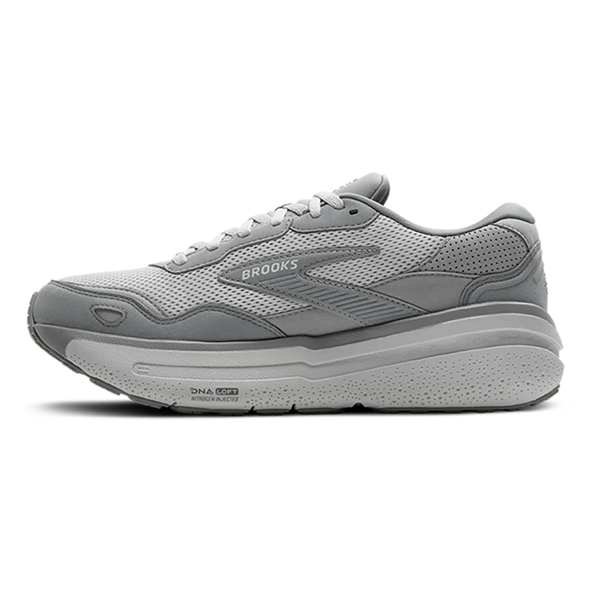 Brooks Ghost Max SE — London Fog - Green Haze - Coconut — Size D — Width 8.5 — Lifestyle View