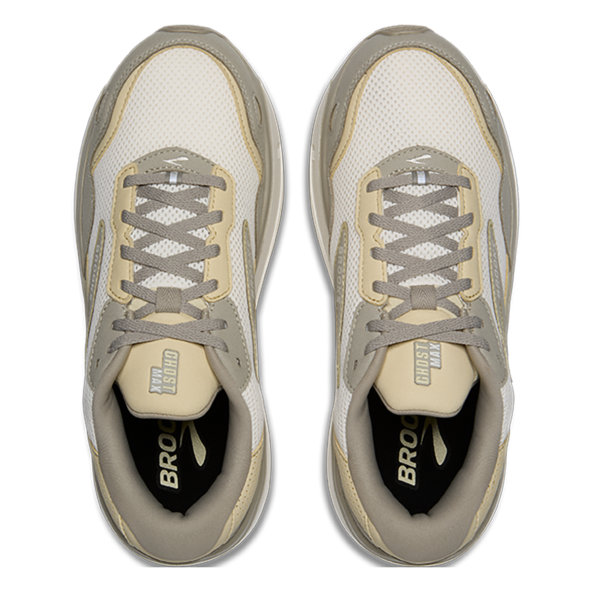 Brooks Ghost Max SE — London Fog - Green Haze - Coconut — Size D — Width 8.5 — Back View