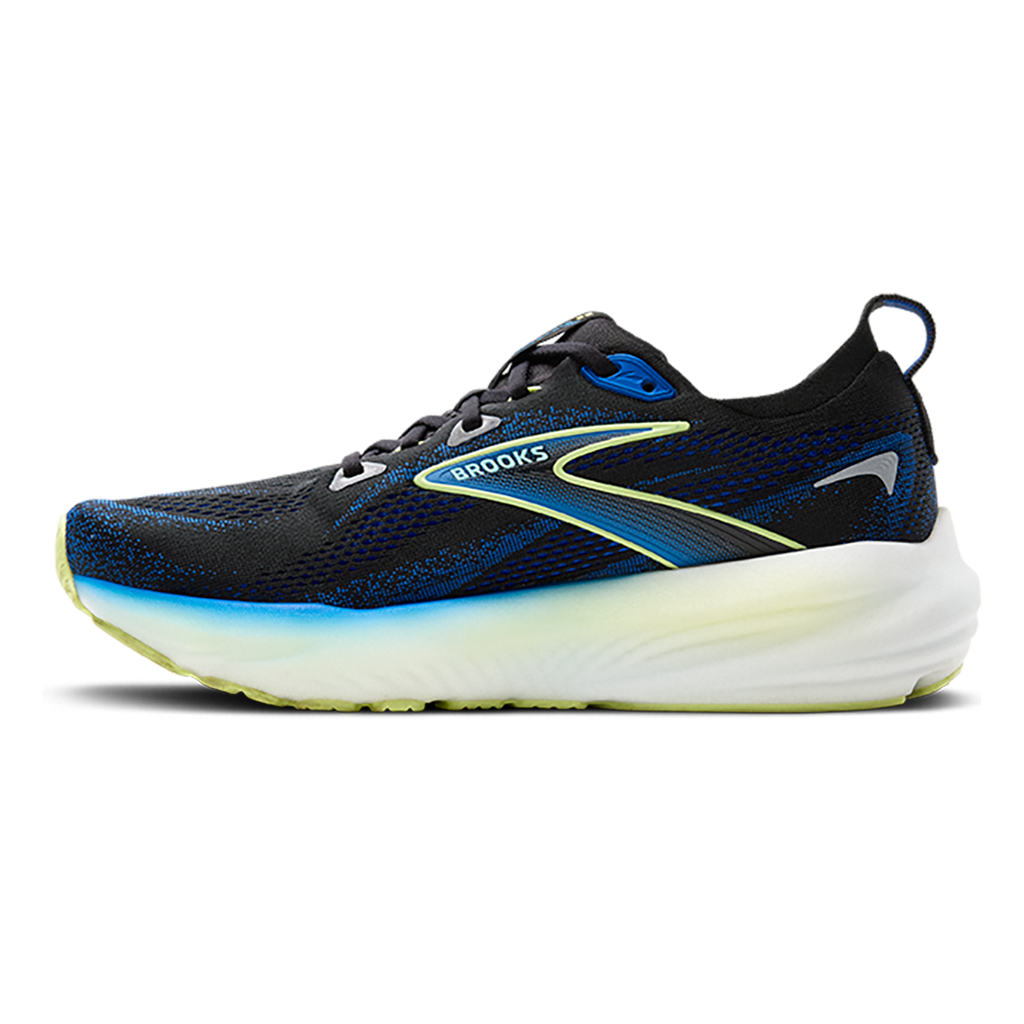 Brooks Glycerin 22 Black - Cobalt - Neo Yellow — Black - Cobalt - Neo Yellow — Size 2E — Width 8 — Side View