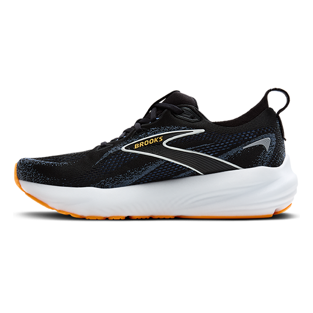 Brooks Glycerin 22 Black - Country Blue - Orange Pop — Black - Country Blue - Orange Pop — Size 2E — Width 8 — Side View