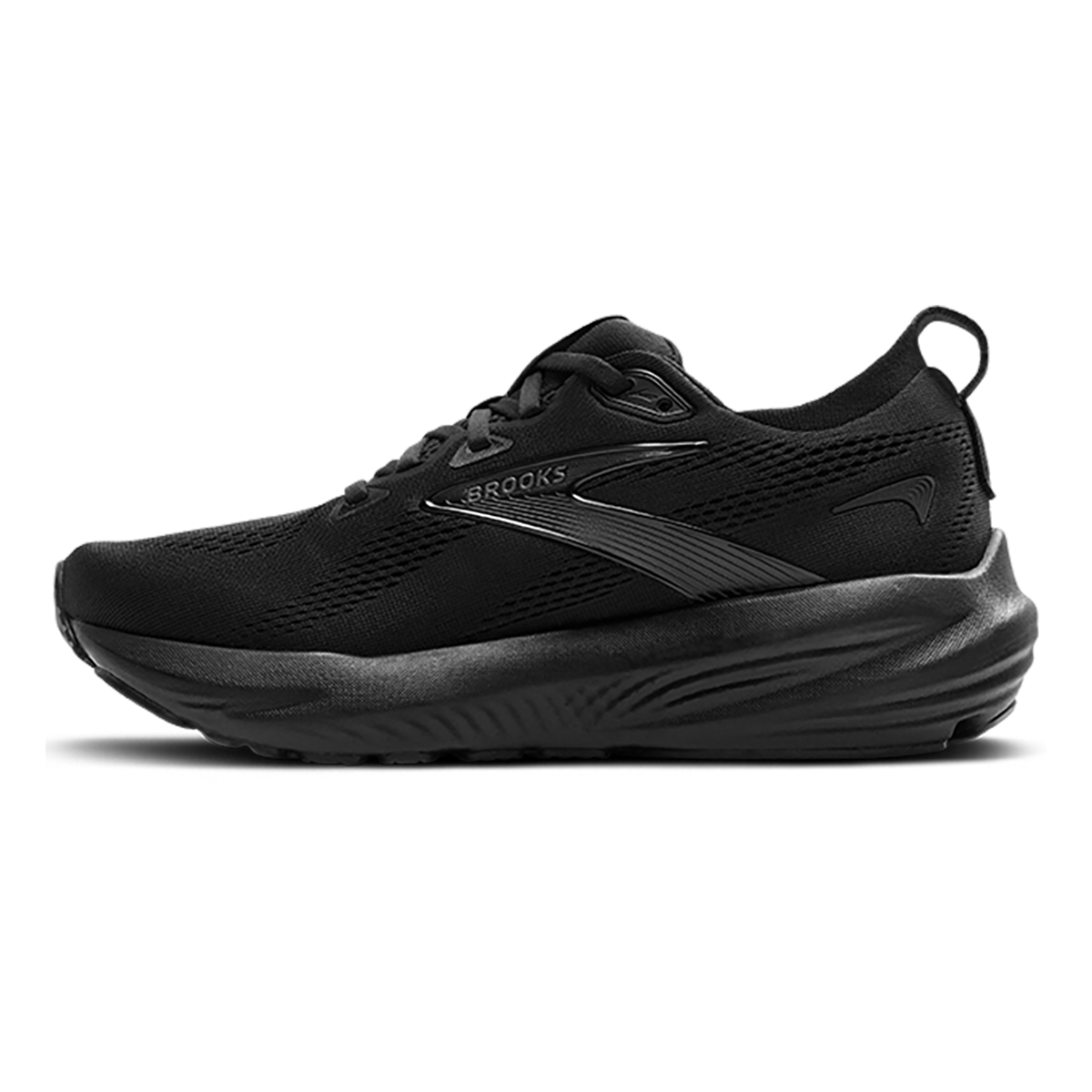 Brooks Glycerin 22 Black - Black - Ebony — Black - Black - Ebony — Size 2E — Width 8 — Side View