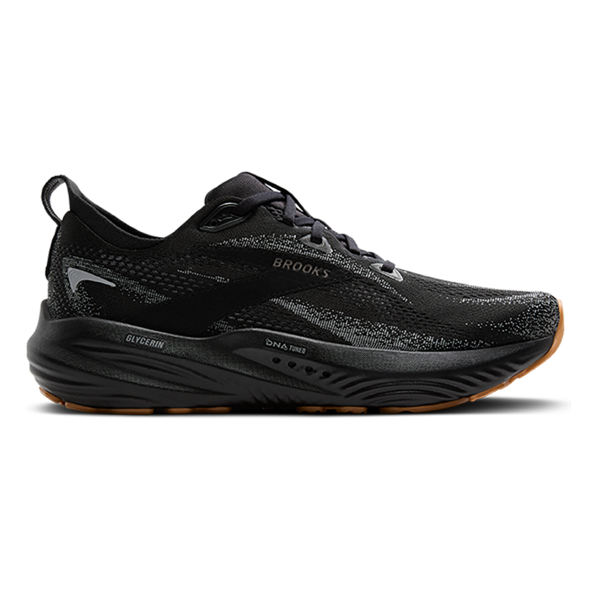 Brooks Glycerin 22 Black - Primer Gray - Biscuit — Black - Primer Gray - Biscuit — Size D — Width 7 — Front View