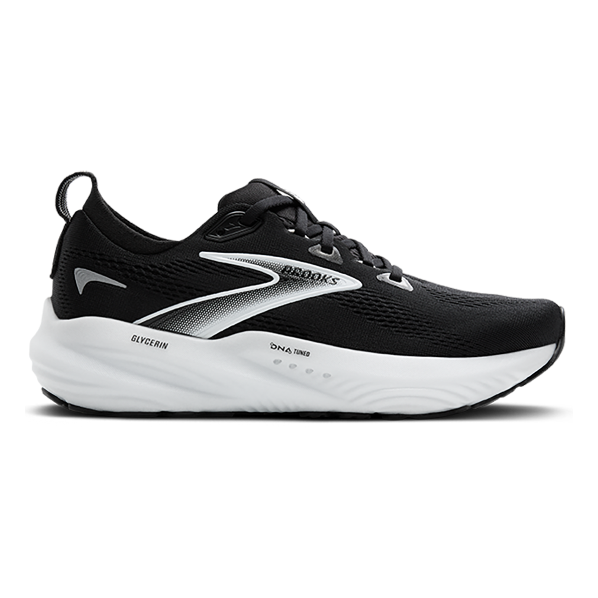 Brooks Glycerin 22 Black - Grey - White — Black - Grey - White — Size B — Width 5 — Front View