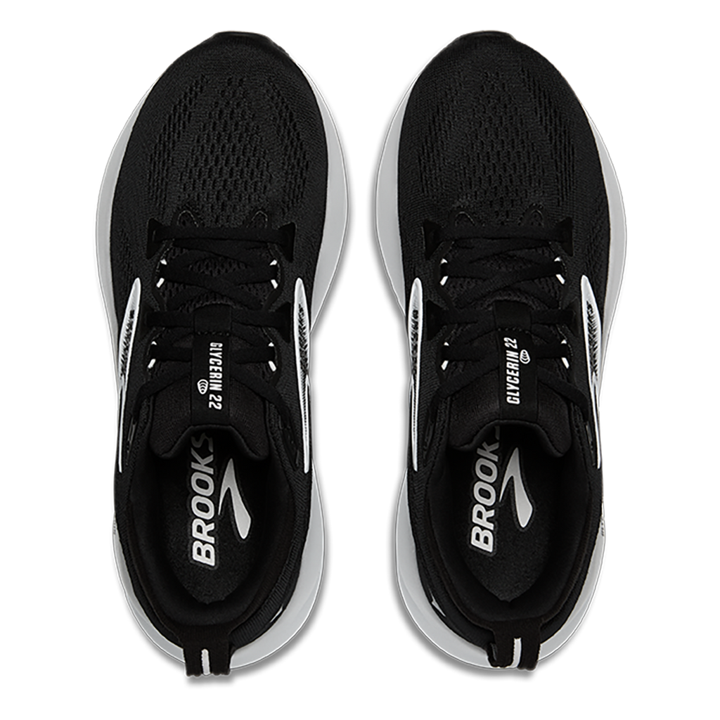 Brooks Glycerin 22 Black - Grey - White — Black - Grey - White — Size B — Width 5 — Back View