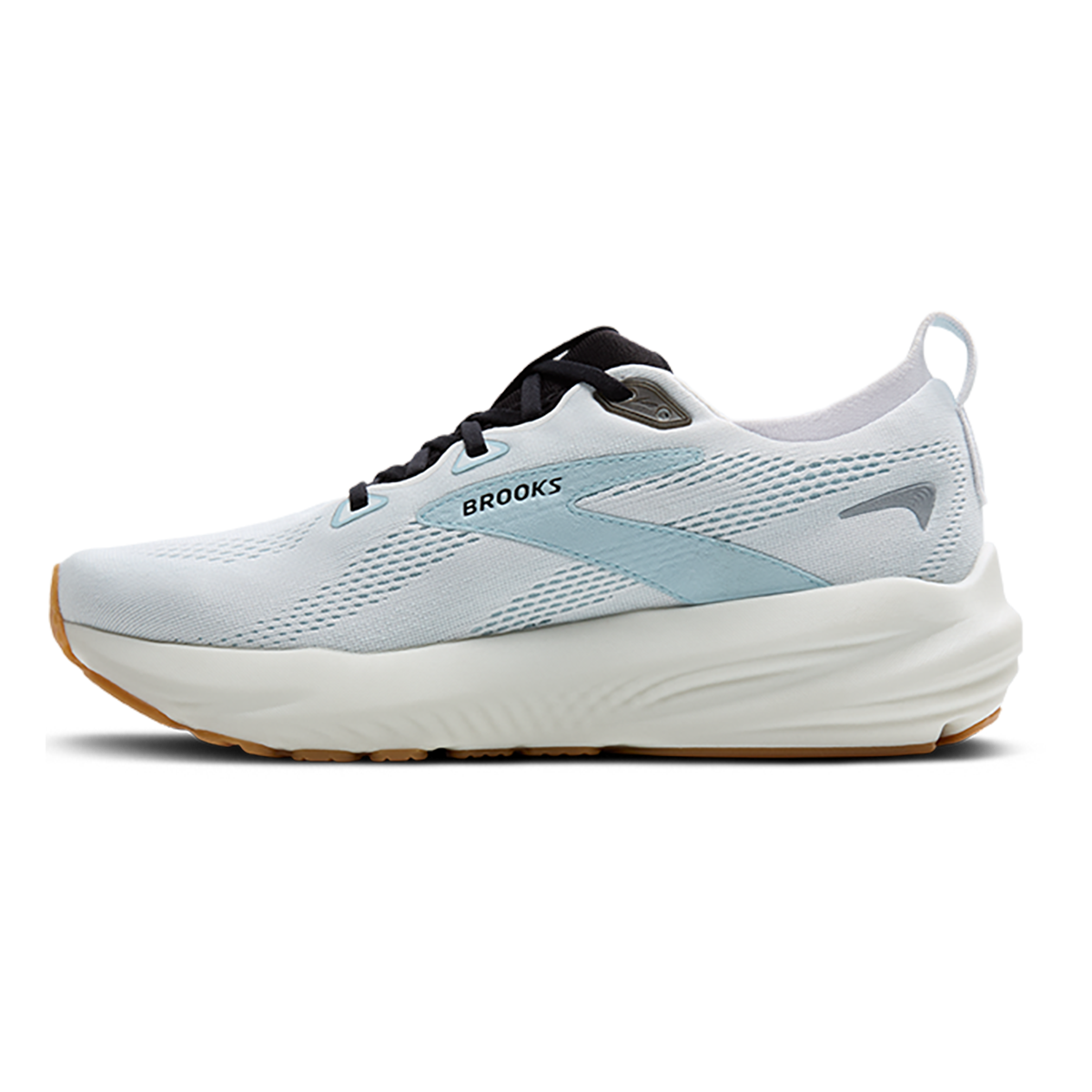 Brooks Glycerin 22 Bright White - Winter Sky - Black — Bright White - Winter Sky - Black — Size D — Width 7 — Side View