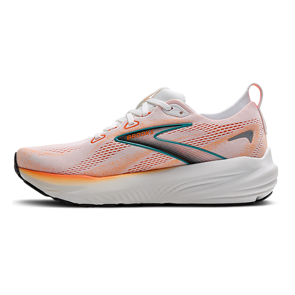 Brooks Glycerin 22 White - Orange - Green Blue Slate — White - Orange - Green Blue Slate — Size D — Width 7 — Side View