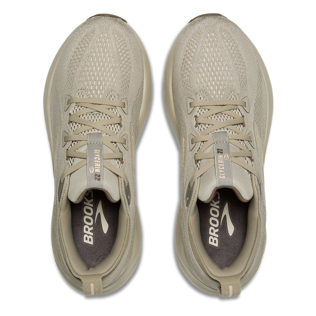 Brooks Glycerin 22 London Fog - Almond Oil - Falcon — London Fog - Almond Oil - Falcon — Size D — Width 7 — Back View