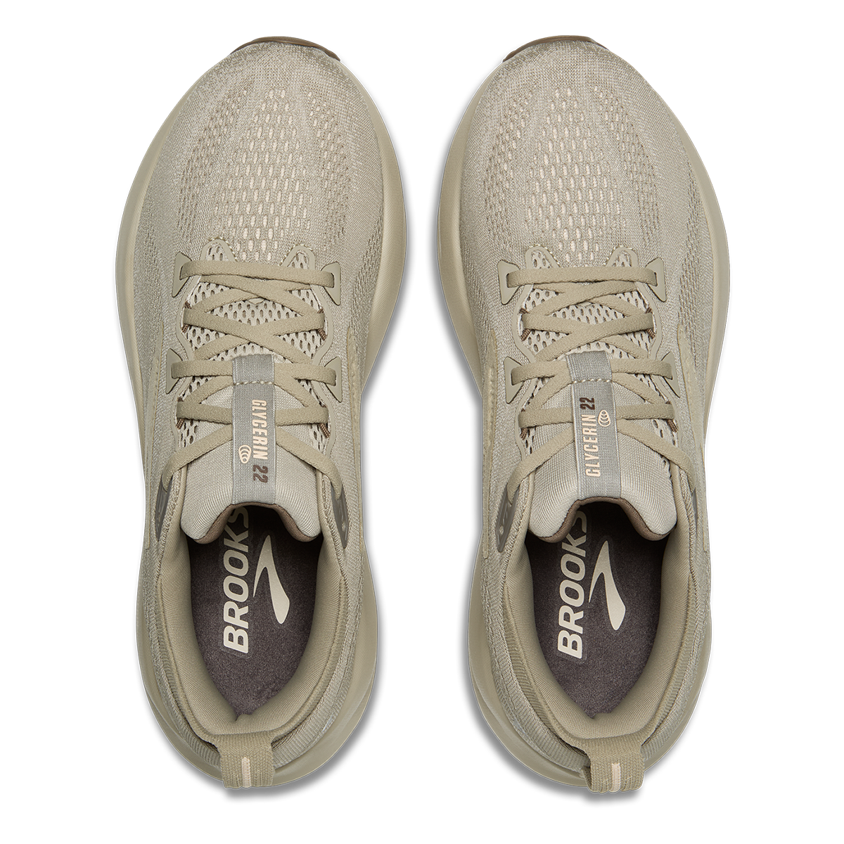 Brooks Glycerin 22 London Fog - Almond Oil - Falcon — London Fog - Almond Oil - Falcon — Size D — Width 7 — Back View