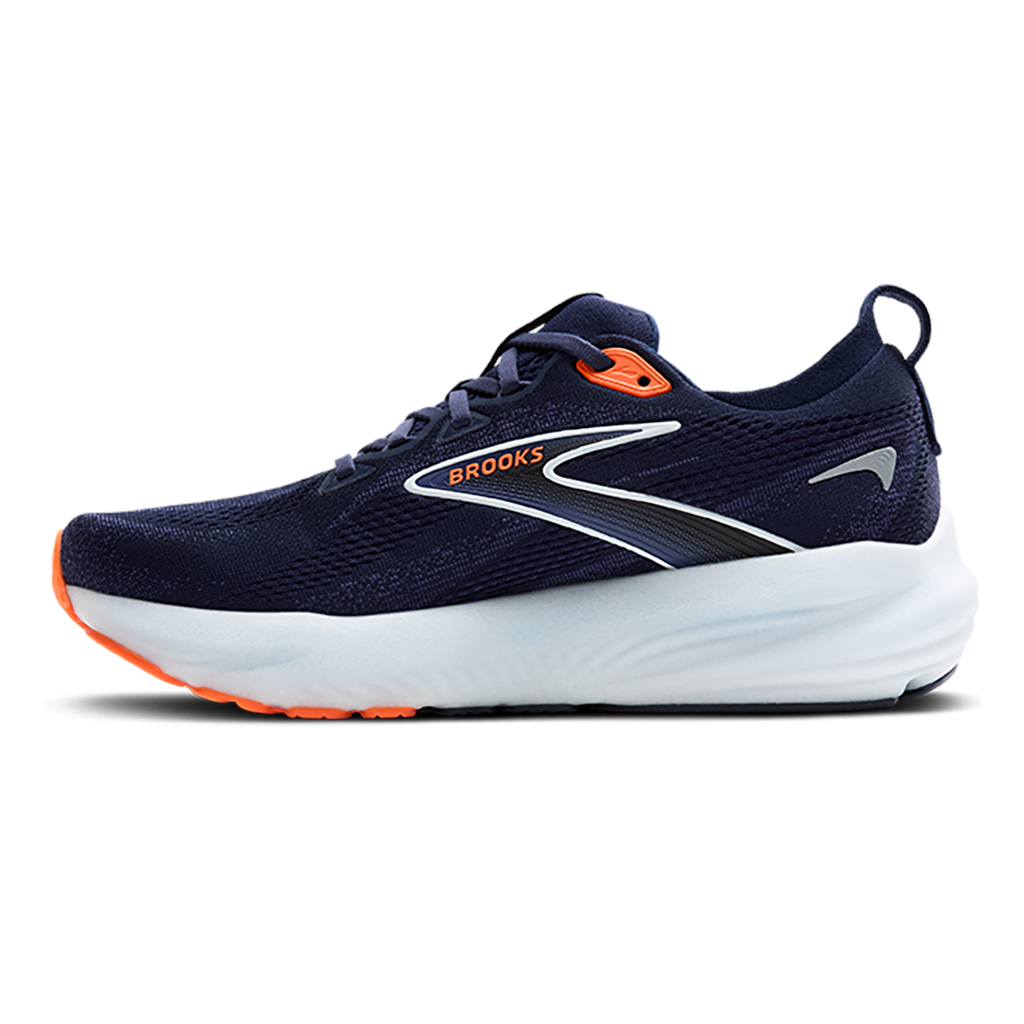 Brooks Glycerin 22 Peacoat - Blue Ribbon - Orange — Peacoat - Blue Ribbon - Orange — Size D — Width 7 — Side View