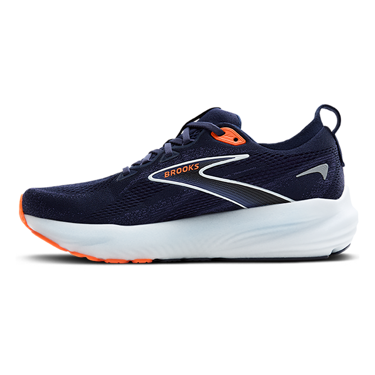 Brooks Glycerin 22 Peacoat - Blue Ribbon - Orange — Peacoat - Blue Ribbon - Orange — Size D — Width 7 — Side View
