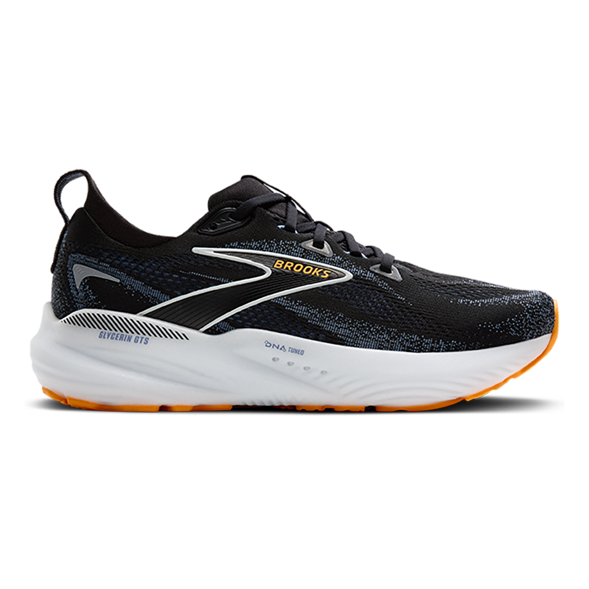 Brooks Glycerin GTS 22 — Black - Black - Ebony — Size D — Width 8 — Front View