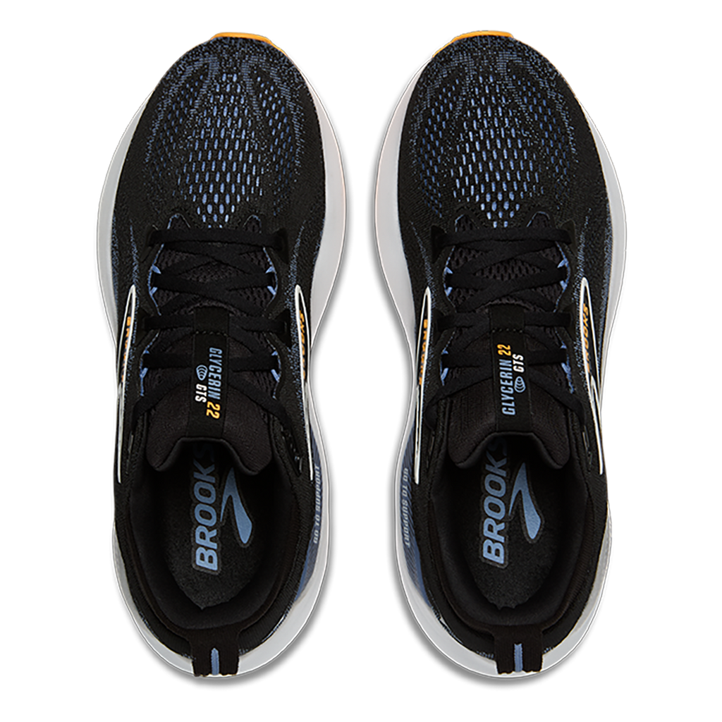 Brooks Glycerin GTS 22 — Black - Black - Ebony — Size D — Width 8 — Back View