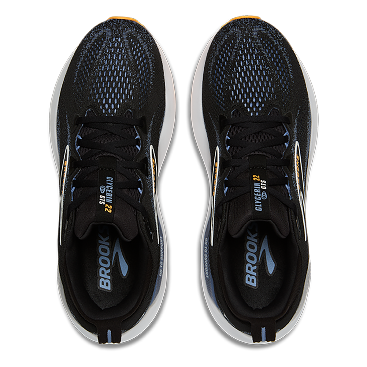 Brooks Glycerin GTS 22 — Black - Black - Ebony — Size D — Width 8 — Back View