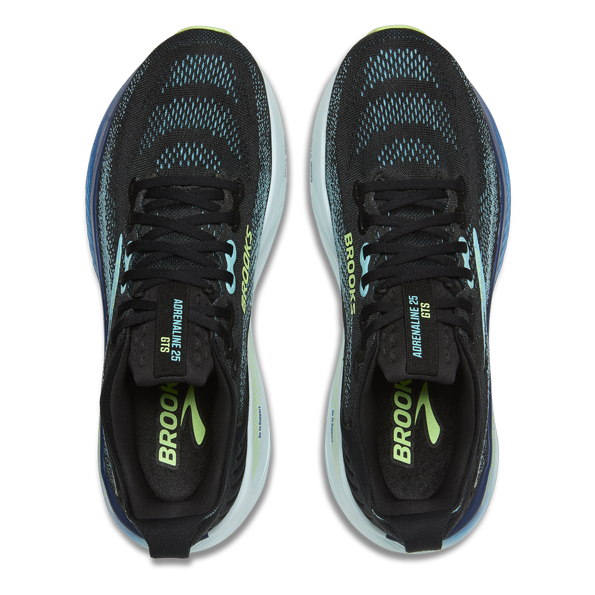 Brooks Adrenaline GTS 25 — Black - Black - Ebony — Size D — Width 8 — Alternate View 24