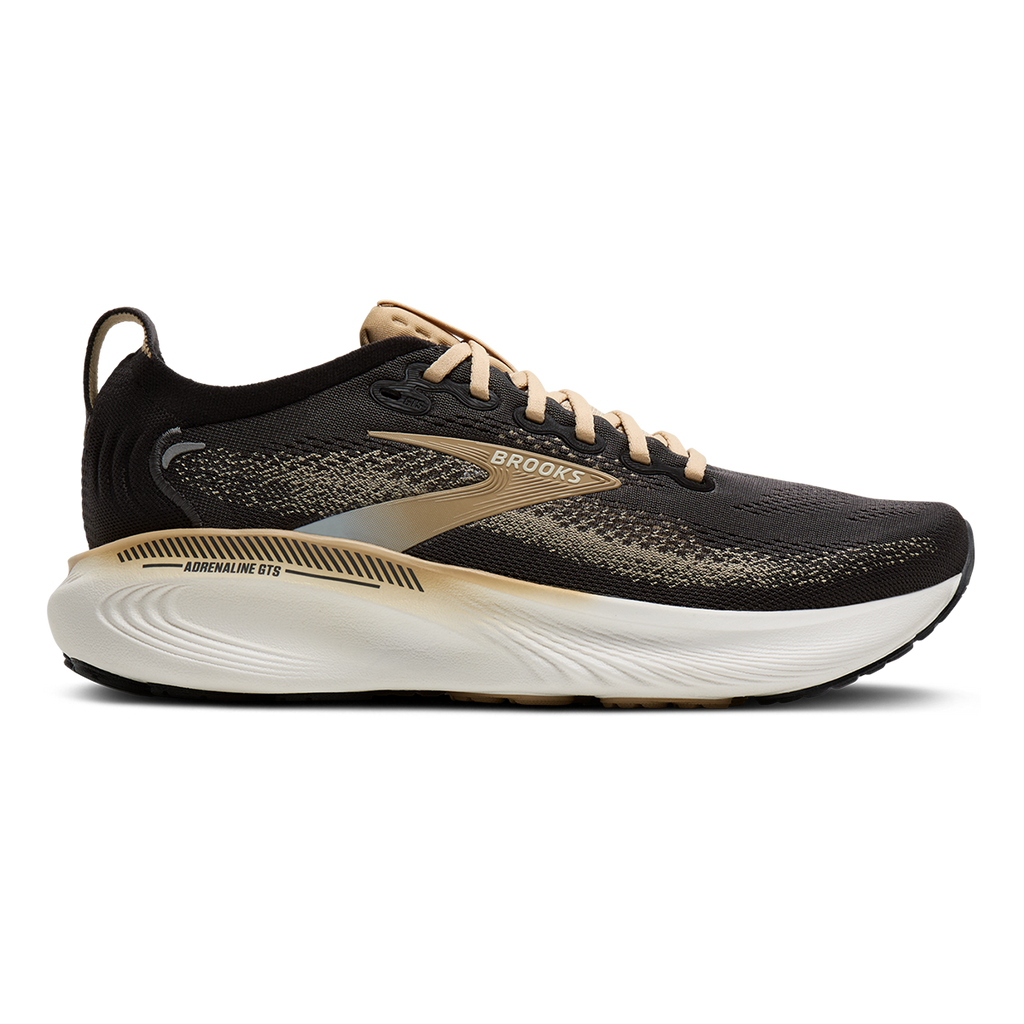 Brooks Adrenaline GTS 25 — Black - Black - Ebony — Size D — Width 8 — Front View