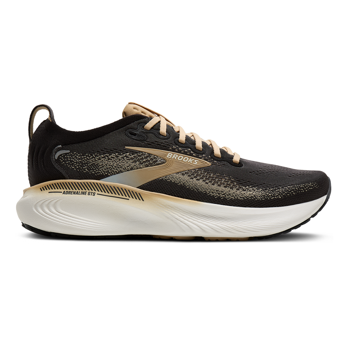 Brooks Adrenaline GTS 25 — Black - Black - Ebony — Size D — Width 8 — Front View