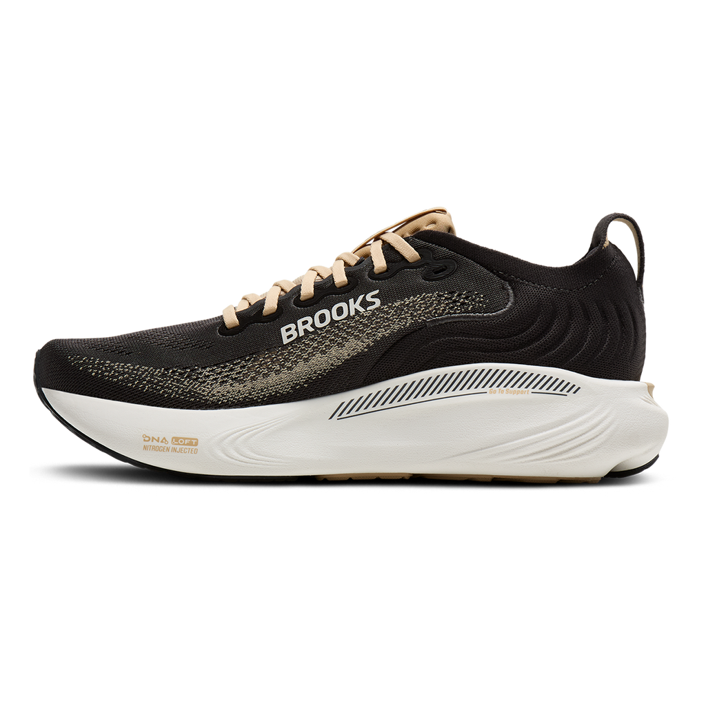 Brooks Adrenaline GTS 25 — Black - Black - Ebony — Size D — Width 8 — Side View
