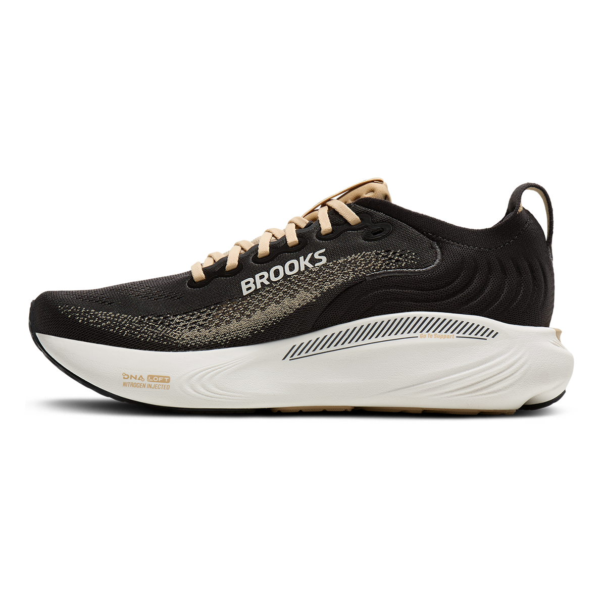 Brooks Adrenaline GTS 25 — Black - Black - Ebony — Size D — Width 8 — Side View