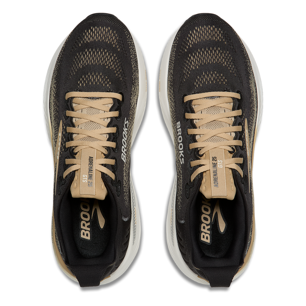 Brooks Adrenaline GTS 25 — Black - Black - Ebony — Size D — Width 8 — Back View