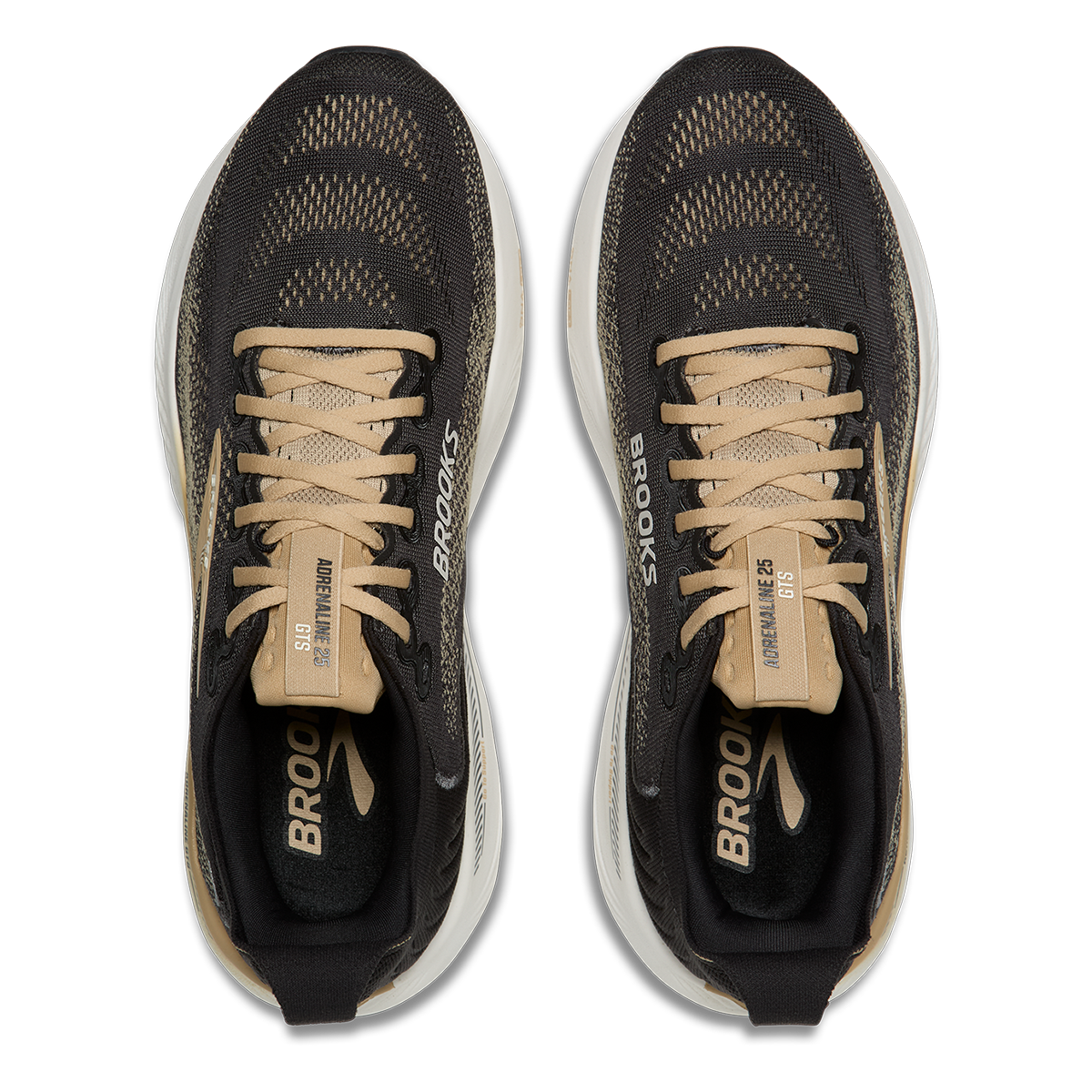 Brooks Adrenaline GTS 25 — Black - Black - Ebony — Size D — Width 8 — Back View