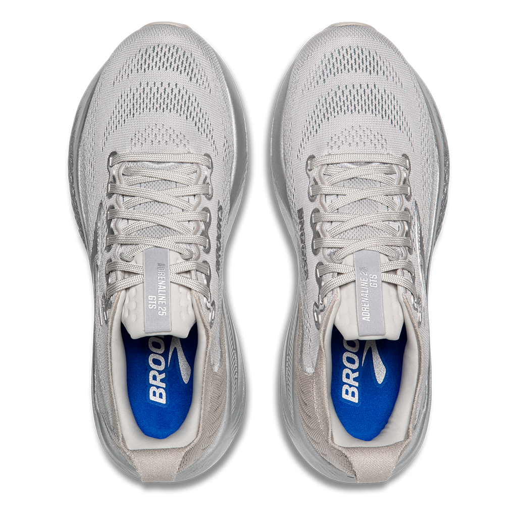 Brooks Adrenaline GTS 25 Anniversary — Silver - Lunar Rock — Size D — Width 7 — Back View