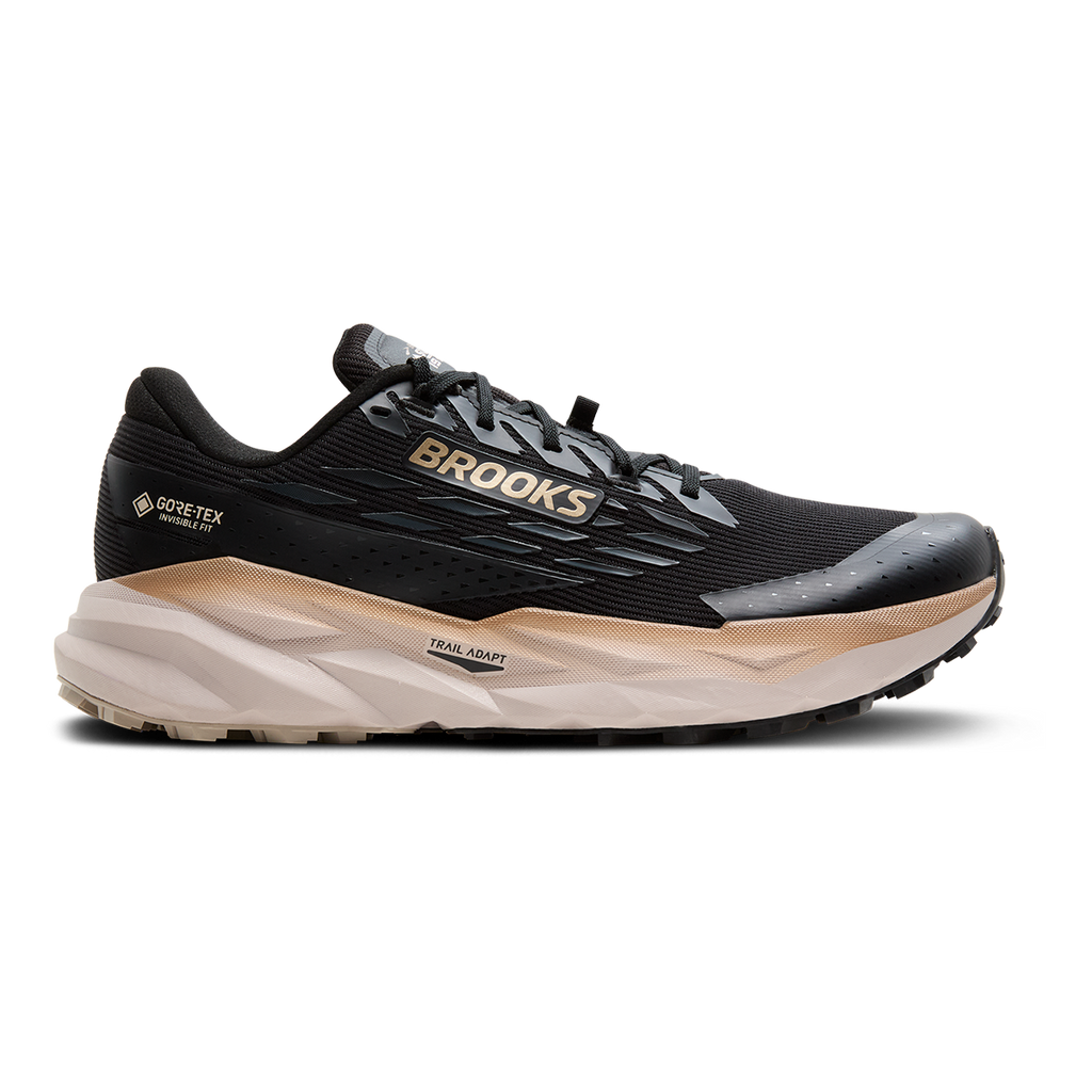 Brooks Cascadia 19 GTX — Black - Ebony - Chateau Gray — Size D — Width 9 — Front View