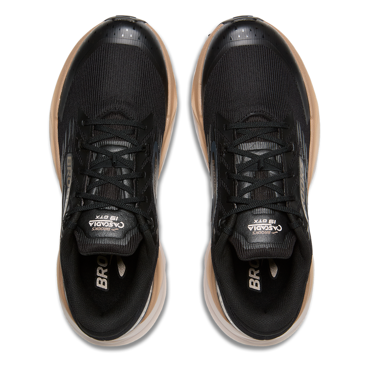 Brooks Cascadia 19 GTX — Black - Ebony - Chateau Gray — Size D — Width 9 — Back View