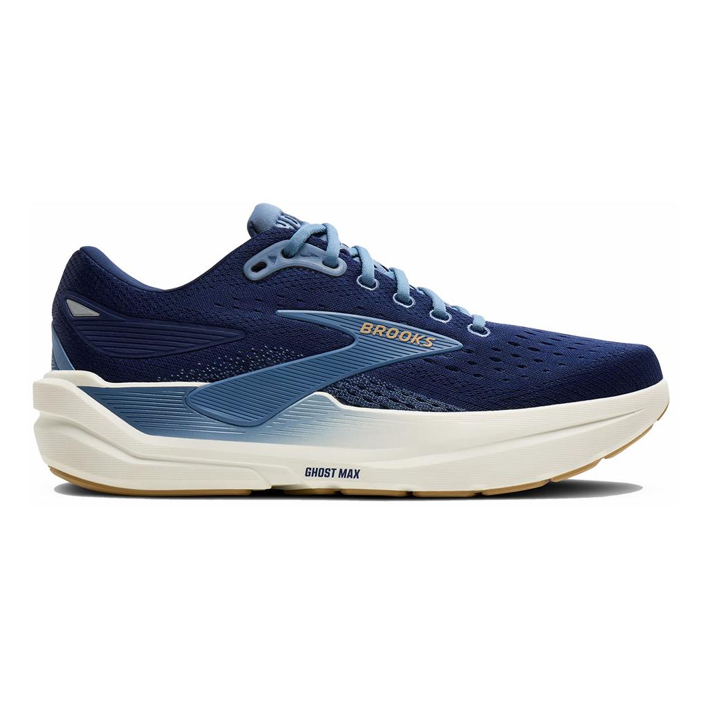 Brooks Ghost Max 3 — Primer Grey - Antarctica - Red — Size D — Width 8 — Front View