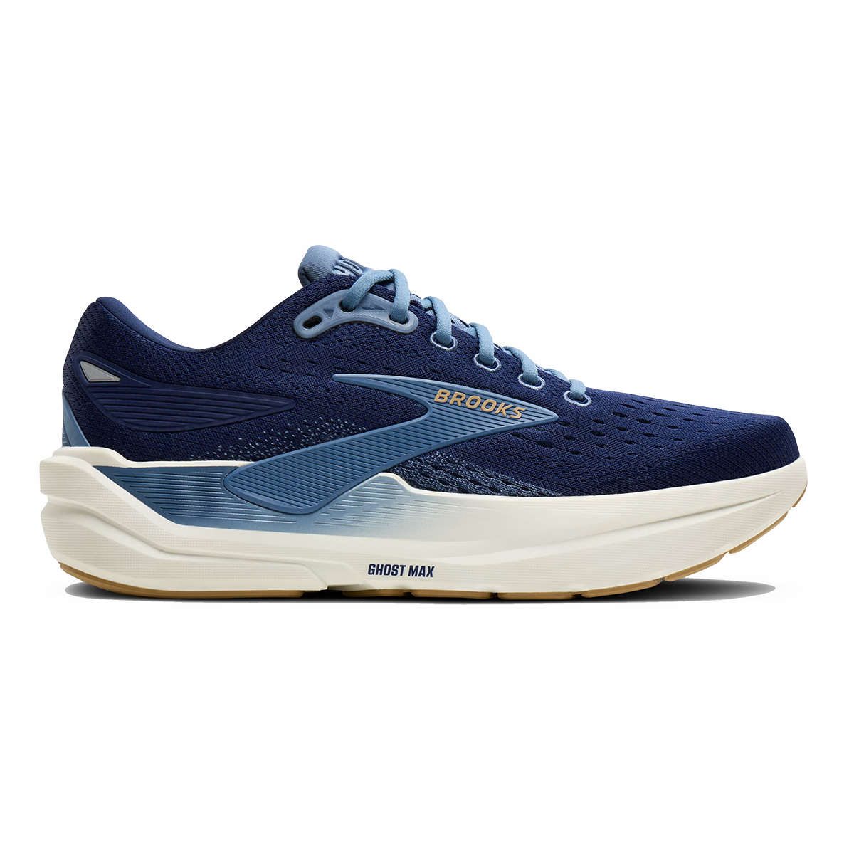 Brooks Ghost Max 3 — Primer Grey - Antarctica - Red — Size D — Width 8 — Front View