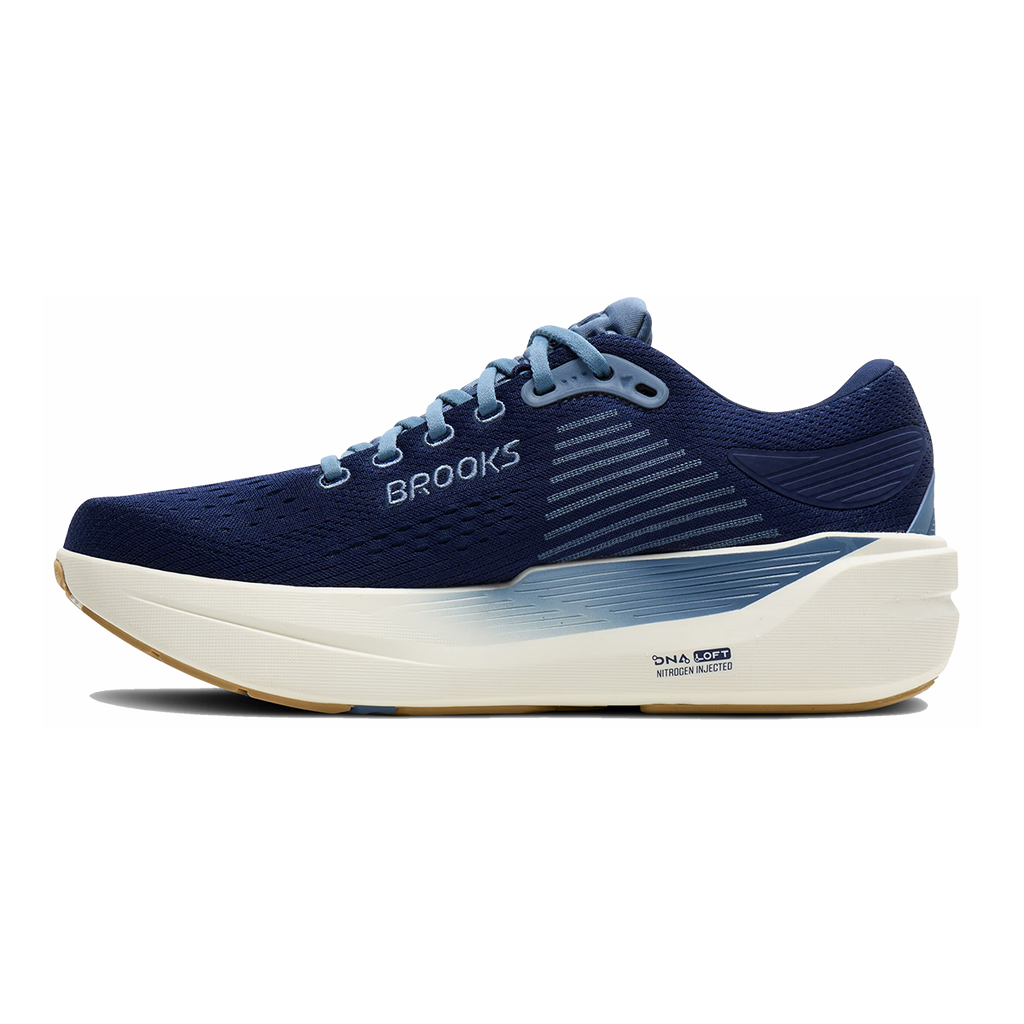 Brooks Ghost Max 3 — Primer Grey - Antarctica - Red — Size D — Width 8 — Side View
