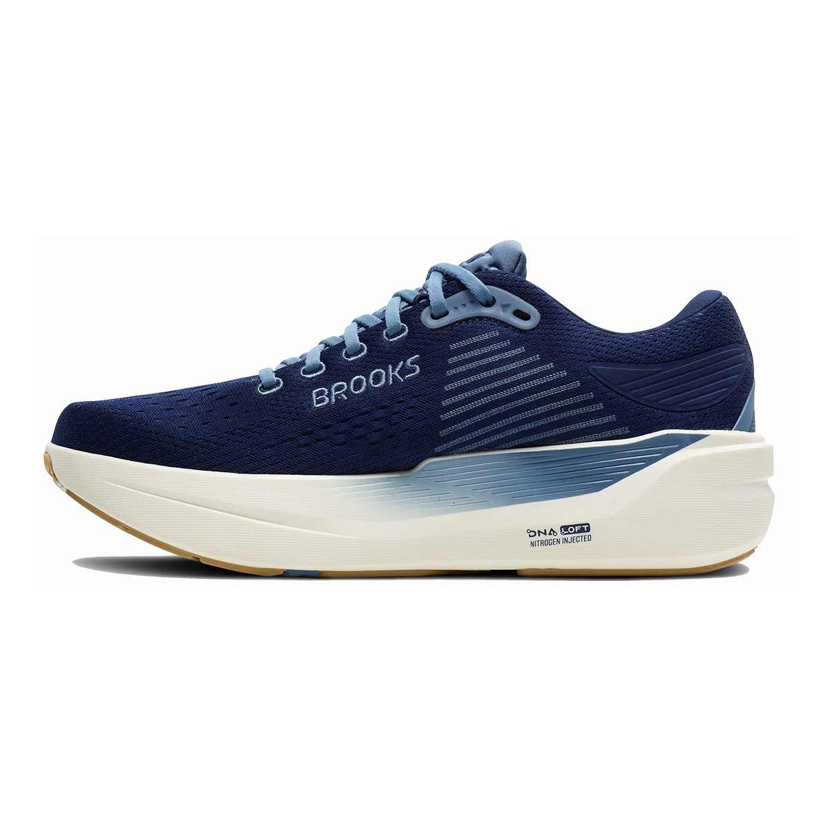 Brooks Ghost Max 3 — Primer Grey - Antarctica - Red — Size D — Width 8 — Side View