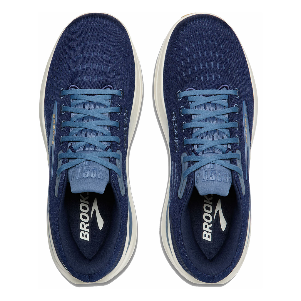 Brooks Ghost Max 3 — Primer Grey - Antarctica - Red — Size D — Width 8 — Back View