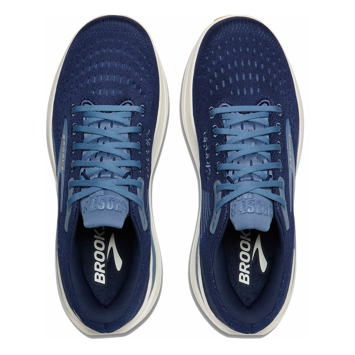 Brooks Ghost Max 3 — Primer Grey - Antarctica - Red — Size D — Width 8 — Back View
