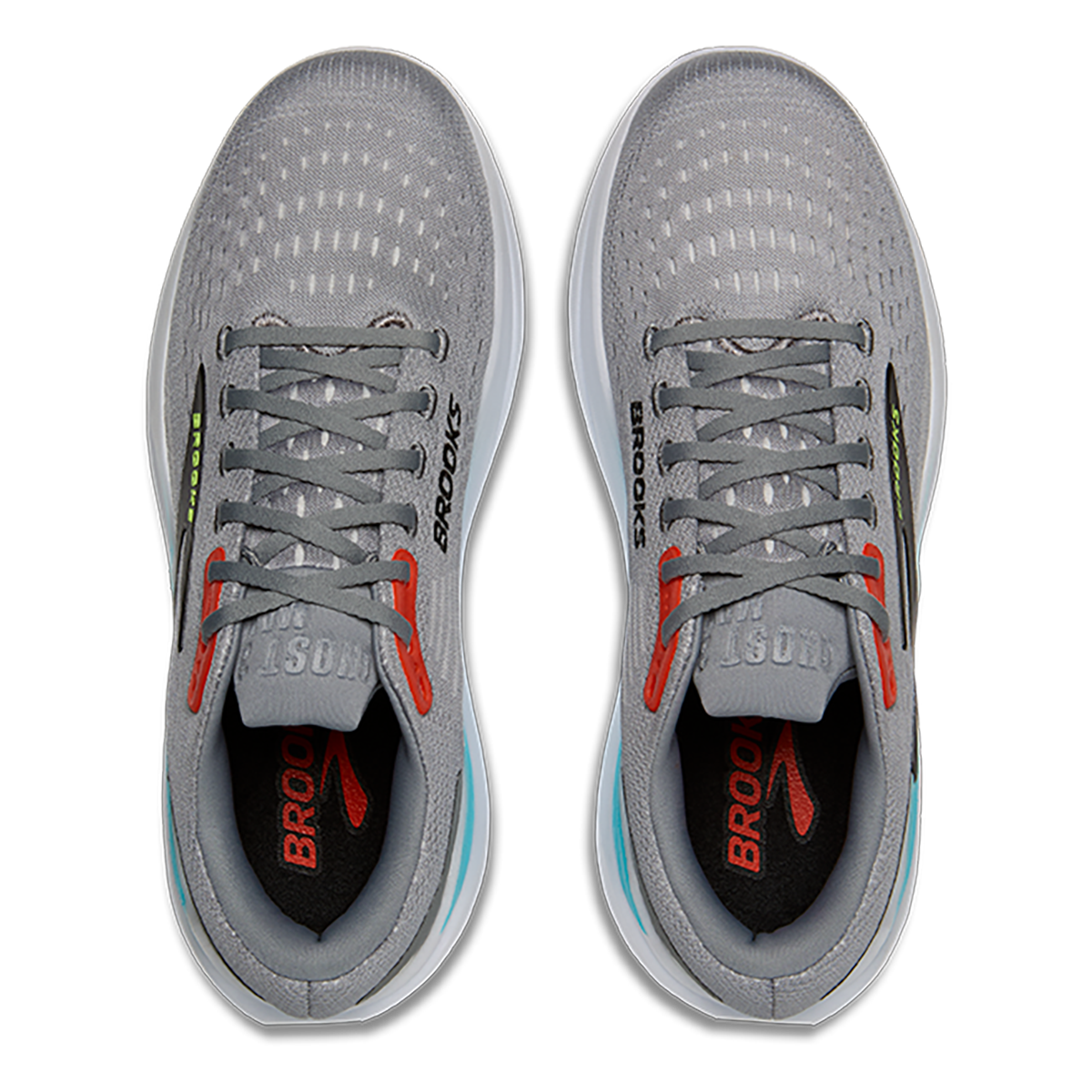 Brooks Ghost Max 3 — Primer Grey - Antarctica - Red — Size D — Width 8 — Alternate View 7