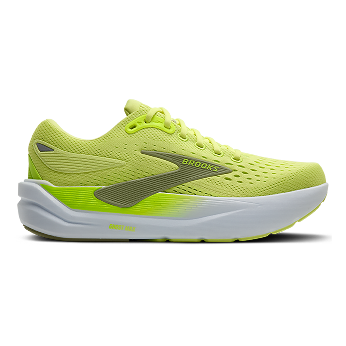Brooks Ghost Max 3 — Primer Grey - Antarctica - Red — Size D — Width 8 — Alternate View 45