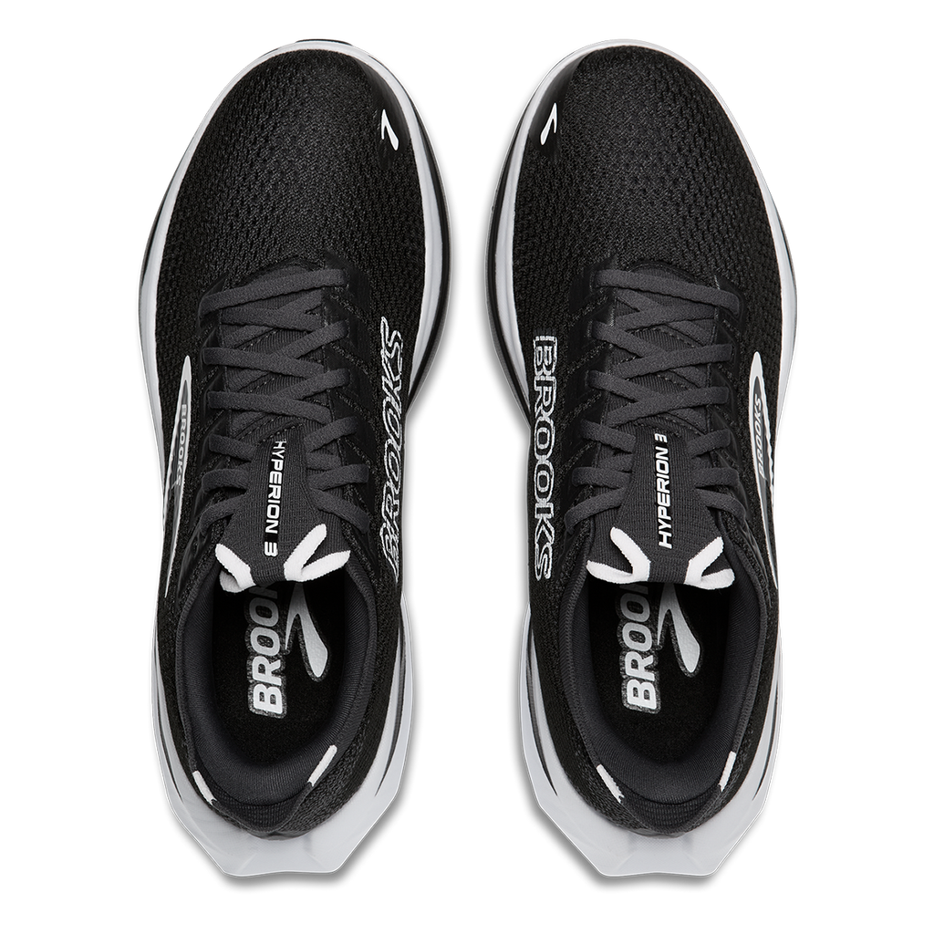 Brooks Hyperion 3 — Black - Grey - White — Size B — Width 7.5 — Back View