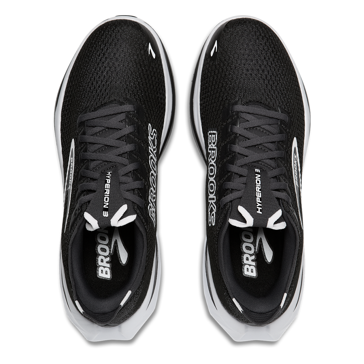 Brooks Hyperion 3 — Black - Grey - White — Size B — Width 7.5 — Back View