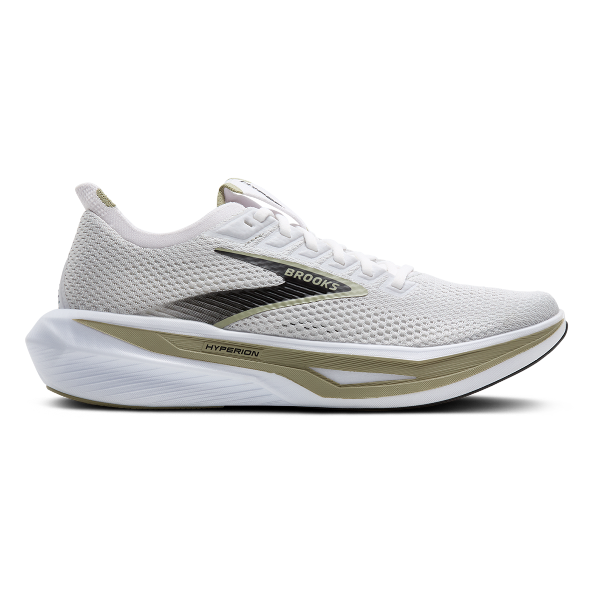 Brooks Hyperion 3 — Oyster Mushroom - Black - Tea — Size D — Width 9.5 — Detail View