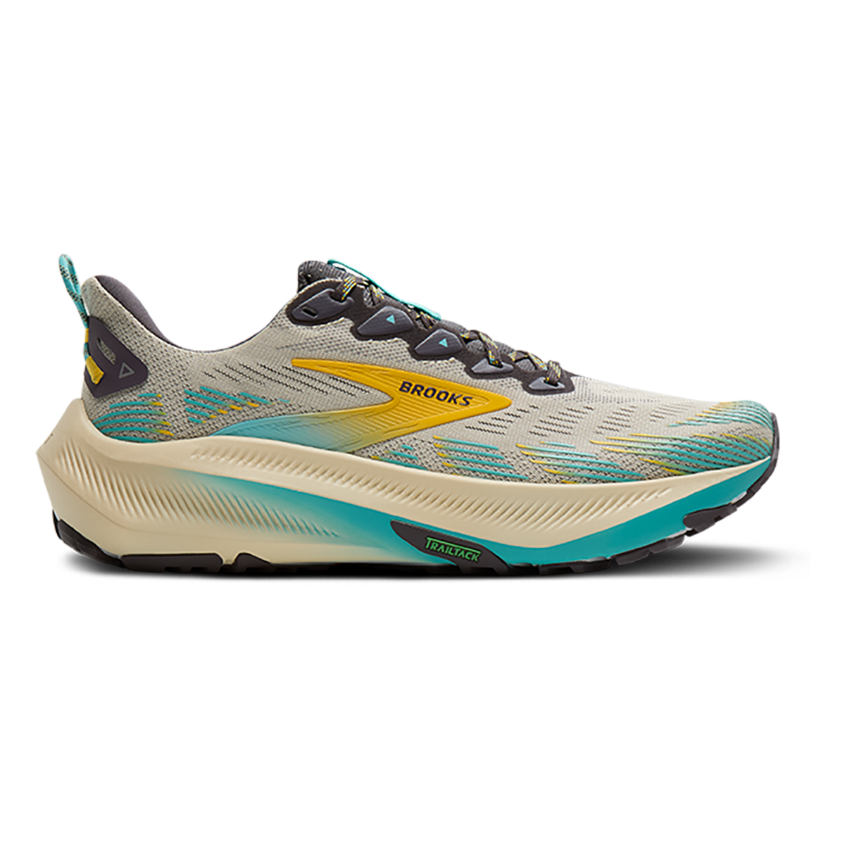 Brooks Ghost Trail — Atlantic Deep - Black - Green — Size D — Width 7 — Detail View