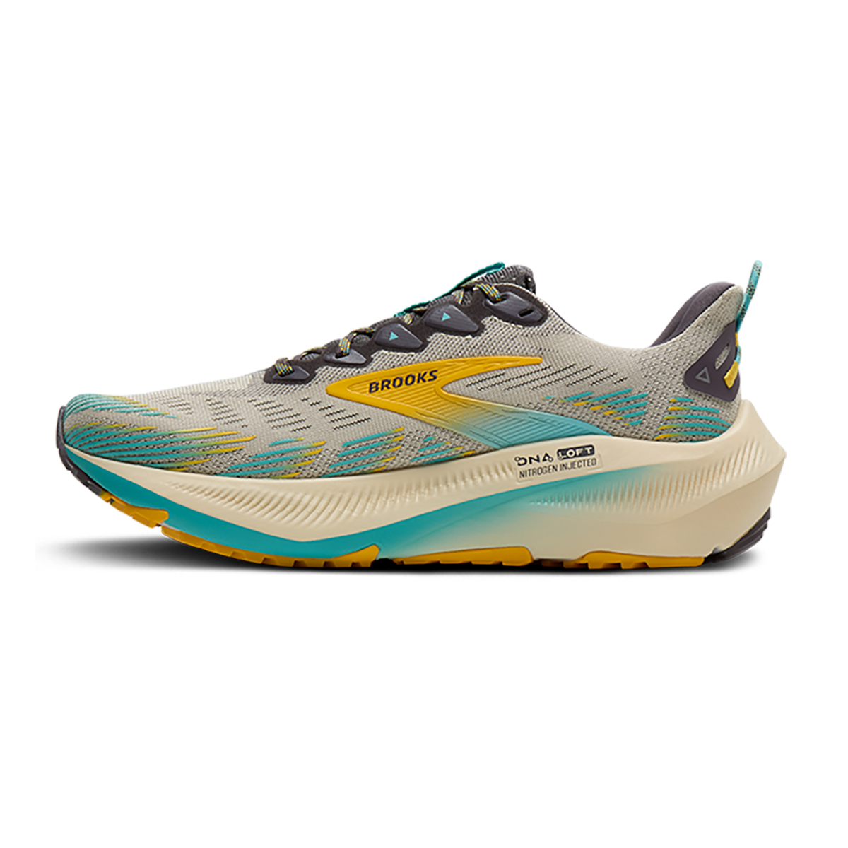 Brooks Ghost Trail — Atlantic Deep - Black - Green — Size D — Width 7 — Lifestyle View