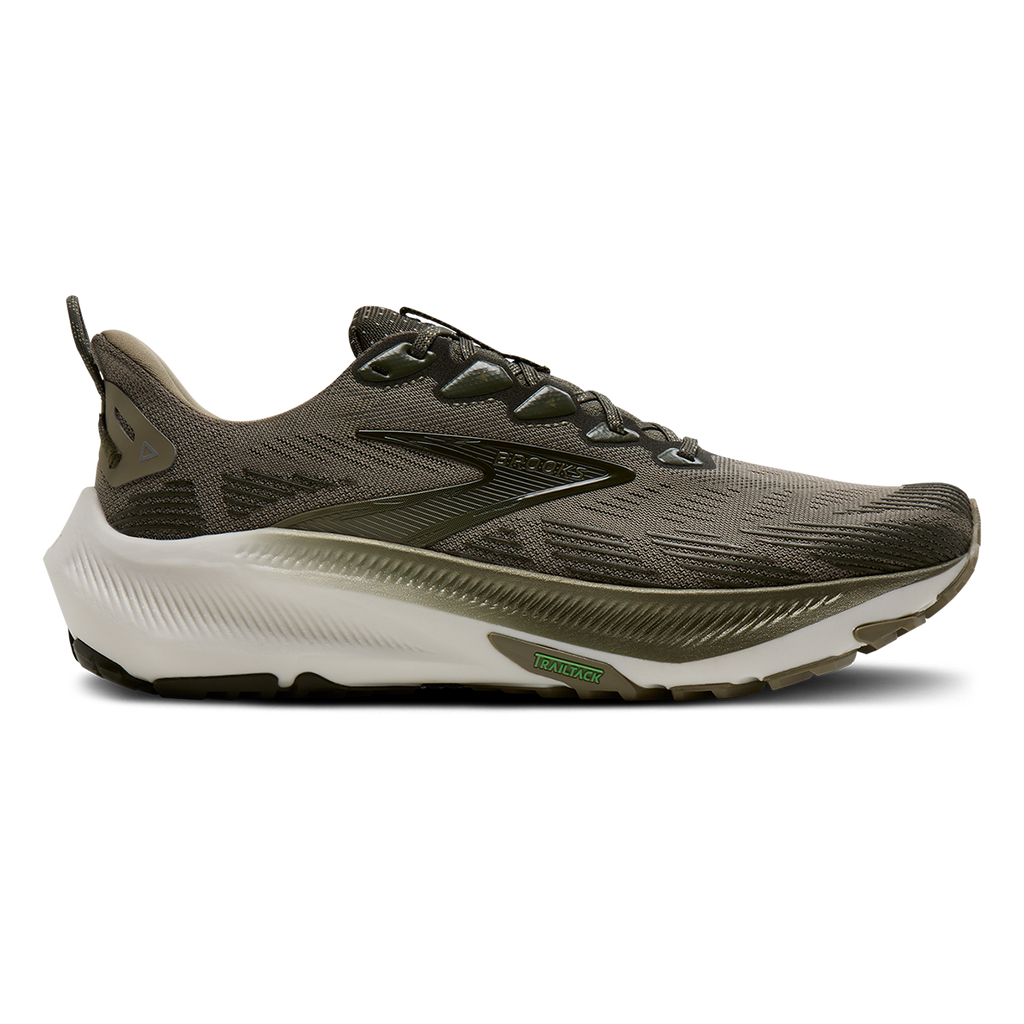 Brooks Ghost Trail Capsule Collection — Olive - Olive - Metallic — Size D — Width 15 — Front View