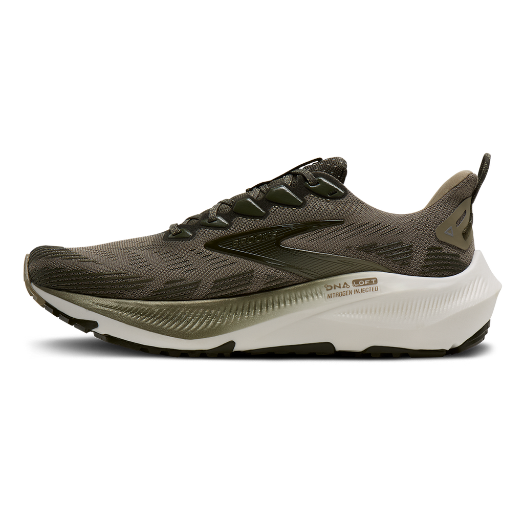 Brooks Ghost Trail Capsule Collection — Olive - Olive - Metallic — Size D — Width 15 — Side View