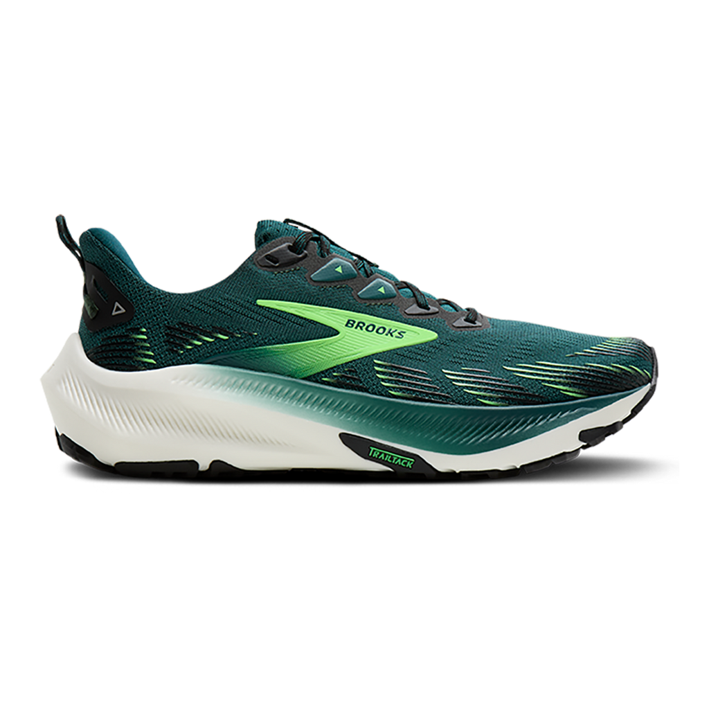 Brooks Ghost Trail — Atlantic Deep - Black - Green — Size D — Width 7 — Front View