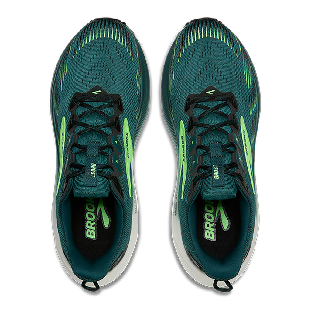 Brooks Ghost Trail — Atlantic Deep - Black - Green — Size D — Width 7 — Back View