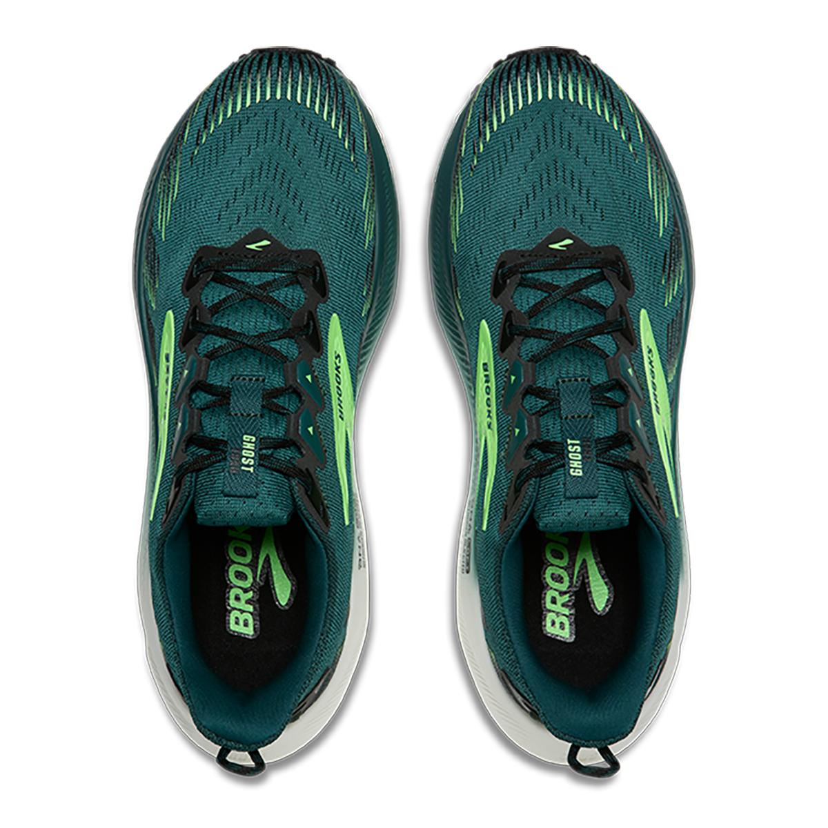Brooks Ghost Trail — Atlantic Deep - Black - Green — Size D — Width 7 — Back View