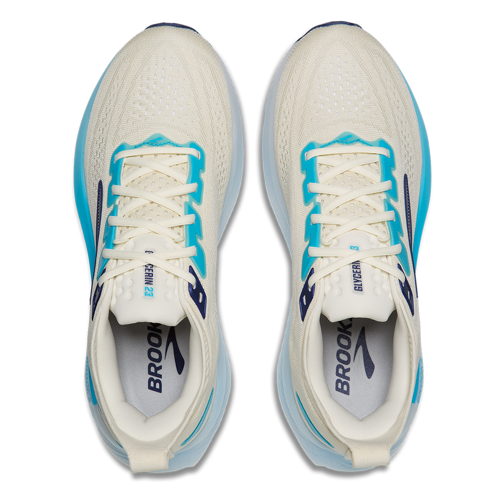 Brooks Glycerin 23 — Atlantic Deep - GreyMist - Coconut — Size D — Width 7 — Back View